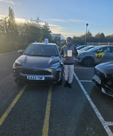 Awesomar Driving School pupil celebrating passing their driving test