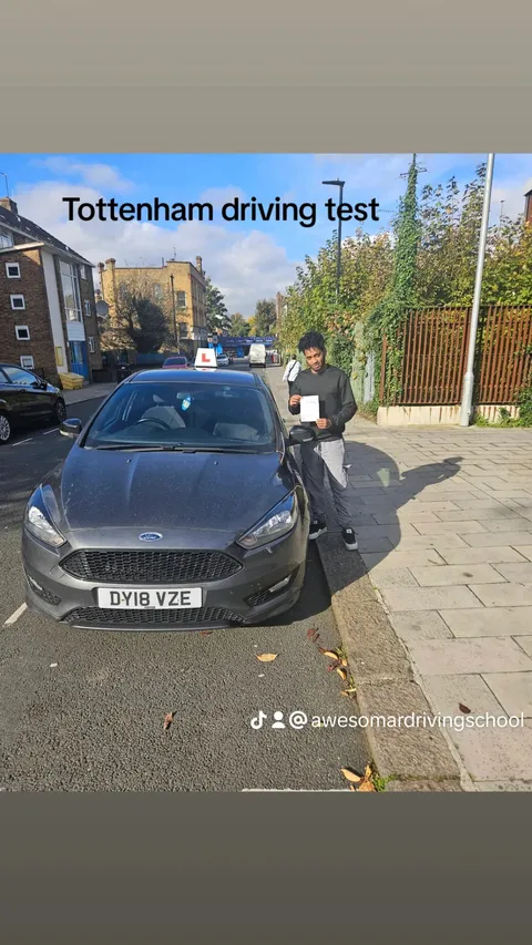 Awesomar Driving School pupil celebrating passing their driving test